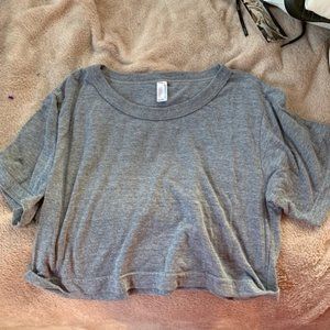 AMERICAN APPAREL loose grey crop top tshirt